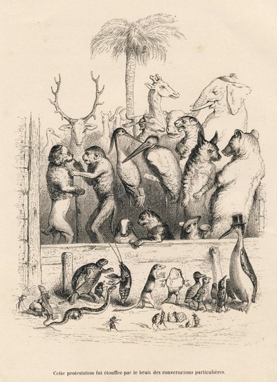 Gesprek tussen dieren door Grandville