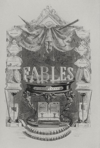Fables de de las Fountaine titelpagina door Grandville