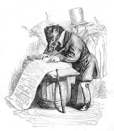 Grandville gravure uit het boek 