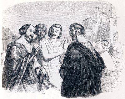 Toespraak van Socrates - Fabels van La Fontaine door Grandville