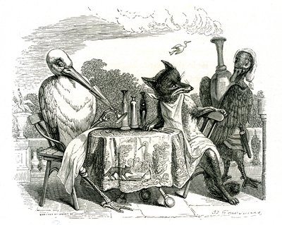 De vos en de ooievaar, illustratie uit 