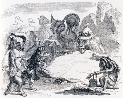 De leeuw, de wolf en de vos door Grandville
