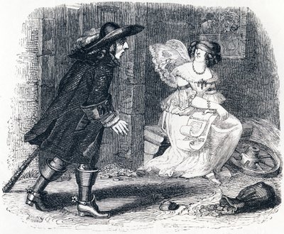 De man die achter zijn fortuin aanrent, en degene die in zijn bed blijft - Fabels van La Fontaine door Grandville