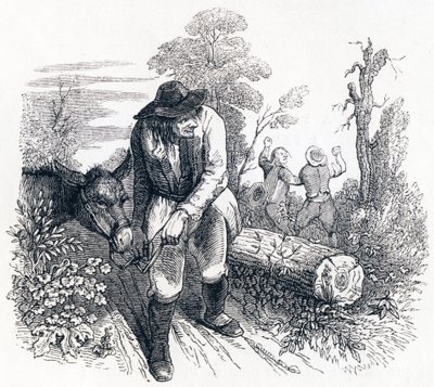 De dief en de ezel - Fabels van La Fontaine door Grandville