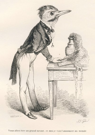 Je zult een groot geleerde worden, en ik zal het aan de wereld aankondigen door Grandville