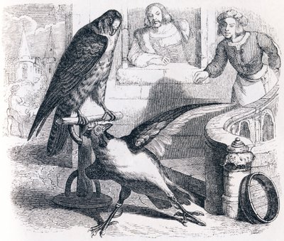 De valk en de kapoen door Grandville