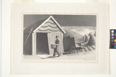 Zaadtijd en oogst door Grant Wood