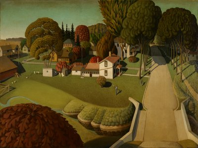 De geboorteplaats van Herbert Hoover, West Branch, Iowa door Grant Wood