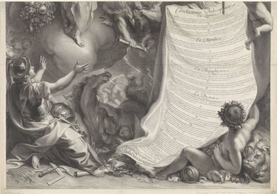Allegorie op de macht van Lodewijk XIV door Gérard Edelinck