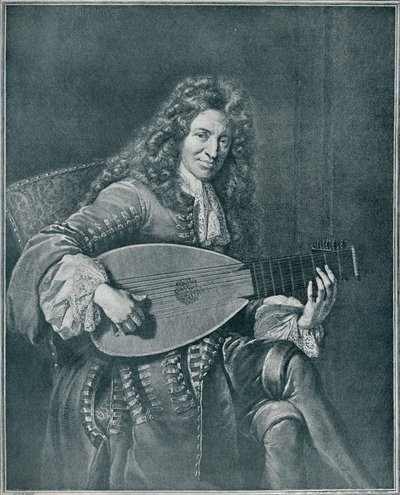 Charles Mouton, ca. 1626-1710. Franse luitspeler en luitcomponist, 1909 door Gérard Edelinck