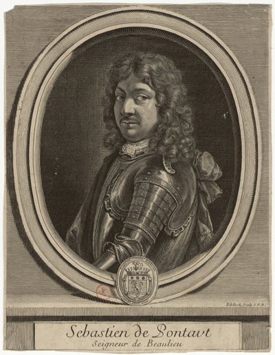 Edelinck - Sebastien de Pontaut Seigneur de Baulieu door Gérard Edelinck