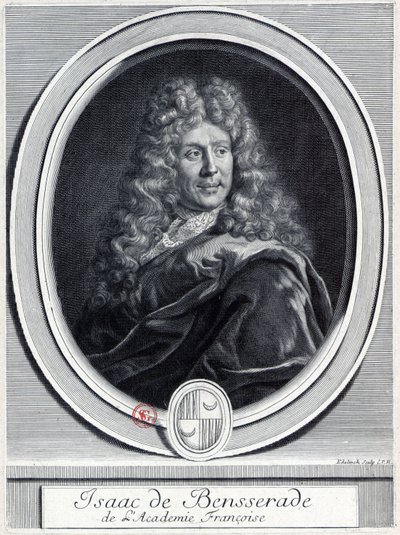 Isaac de Bensserade van de Académie Françoise door Gérard Edelinck