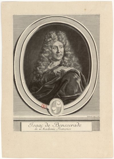 Isaac de Bensserade van de Académie Françoise door Gérard Edelinck
