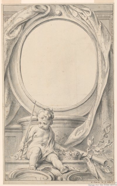 Ontwerp voor Lijst Rondom het Portret van William Russell, Eerste Hertog van Bedford door Gravelot