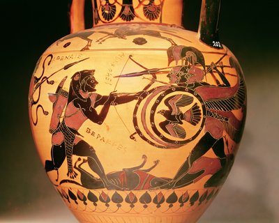 Herakles vecht tegen Geryon door Greek