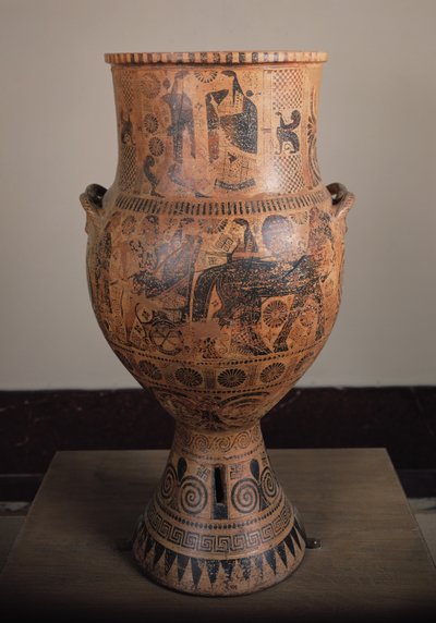 Krater die het vertrek van Hercules afbeeldt, uit Aptera op Kreta, c.610 v.Chr. door Greek