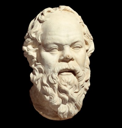 Marmeren buste van de Griekse filosoof Socrates na het origineel van Lysippe door Greek or Roman