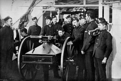 Repel boarders oefening, Sheerness Gunnery School, Kent, 1896 door Gregory and Co