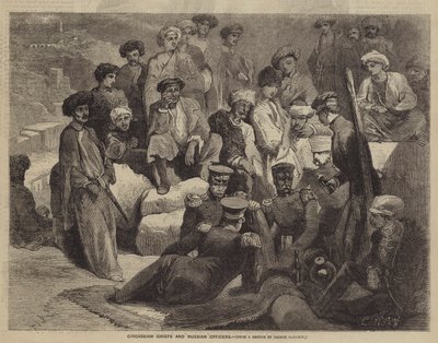 Circassische hoofden en Russische officieren door Grigori Grigorevich Gagarin