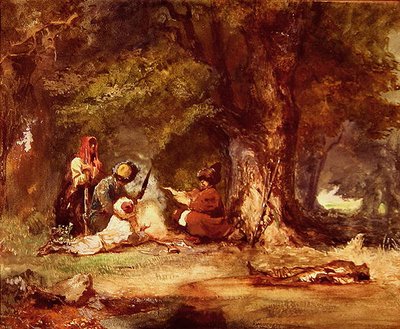 Russische soldaten tijdens de Kaukasische oorlogen van 1817-64 door Grigori Grigorevich Gagarin