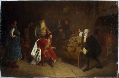De grootvader van de Russische vloot (Scène uit de jeugd van Peter I de Grote) door Grigori Grigoryevich Myasoedov