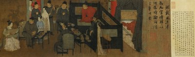 Nachtelijke revels van Han Xizai (detail) door Gu Hongzhong (after)