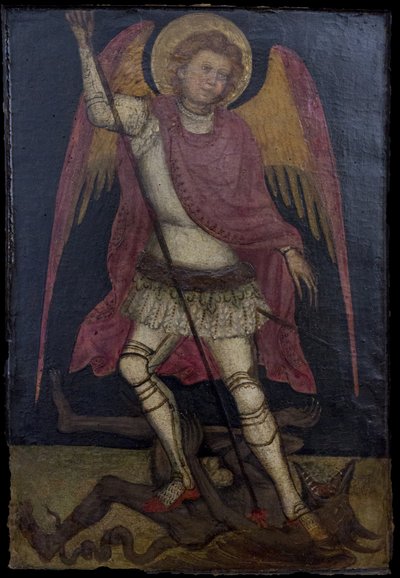 St Michael de Aartsengel vecht tegen Satan. door Guariento di Arpo