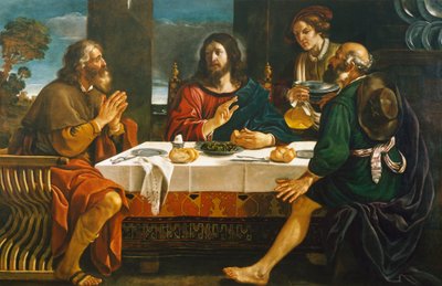 Avondmaal in Emmaüs door Guercino