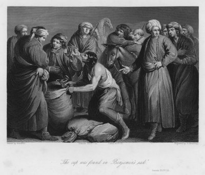 De beker gevonden in de zak van Benjamin, Genesis XLIV door Guercino