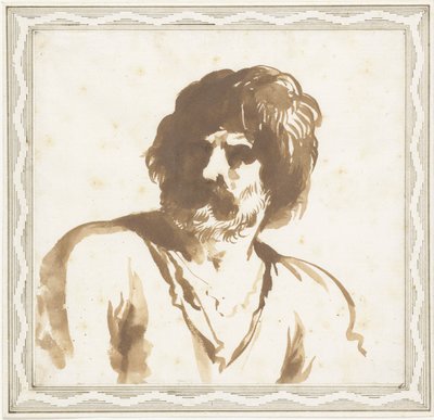 Buste van een man door Guercino (attributed to)