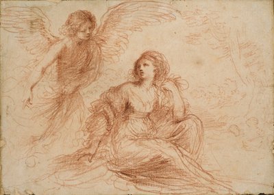 Een engel verschijnt aan Hagar en Ismaël, ca. 1653 door Guercino