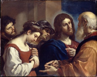De overspelige vrouw door Guercino