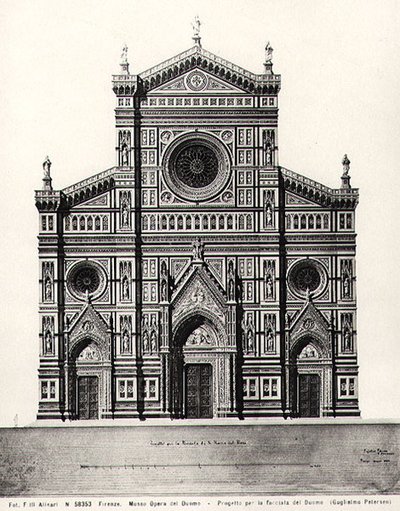 Ontwerp voor de gevel van Santa Maria del Fiore of Duomo in Florence door Guglielmo Petersen