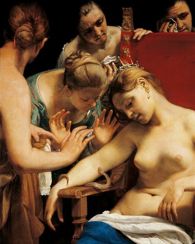 De dood van Cleopatra (detail) door Guido Cagnacci
