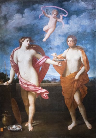 Allegorie van Vrijgevigheid en Bescheidenheid door Guido Reni