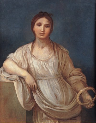 Portret van een meisje met een kroon door Guido Reni