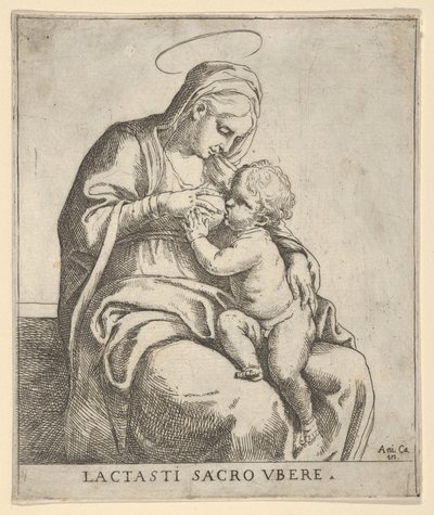 De Maagd die het Christuskind voedt door Guido Reni