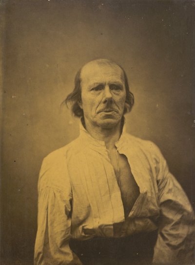 Gezicht in rust,1854-1856, gedrukt 1862 (foto) door Guillaume-Benjamin-Armand Duchenne de Boulogne
