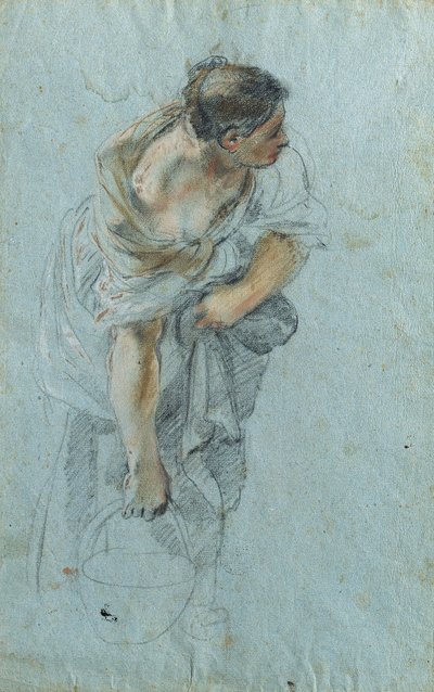 Studie voor een vrouwelijk figuur door Guillaume Courtois