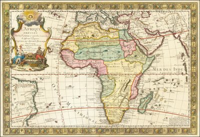 1732 kaart van Afrika door Guillaume Danet door Guillaume Danet