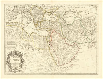 1701 kaart - Kaart van Turkije, Arabië en Perzië door Guillaume Delisle