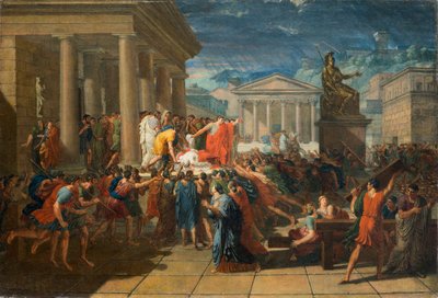 De dood van Caesar door Guillaume Guillon Lethière