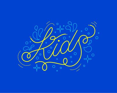 KIDS PLAYFUL LETTERING, 2025 (digitale kunst) door Guillaume Laserson