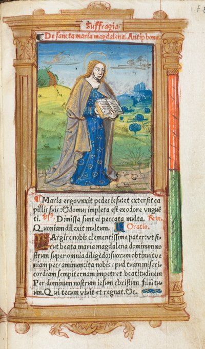 Gedrukt Getijdenboek (Gebruik van Rome): fol. 109r, Maria Magdalena door Guillaume Le Rouge
