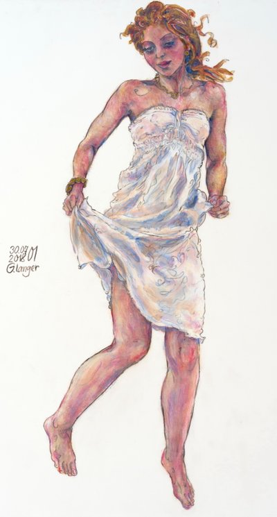 Portret van een vrouw, Ontwaken van de lente door Gunter Langer