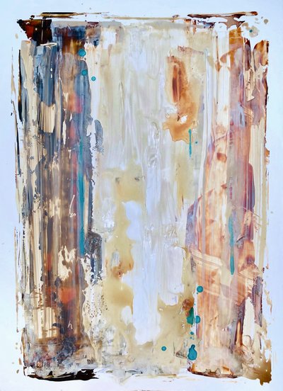 Aards blauwgroen, abstract door Gustaf Tidholm