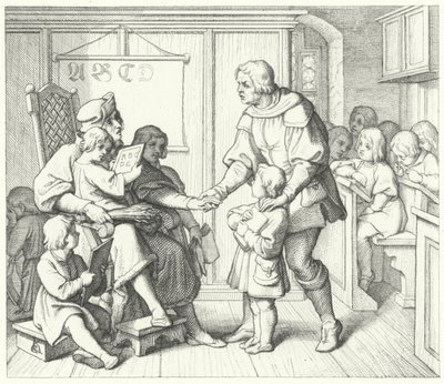 Maarten Luther op school door Gustav Ferdinand Leopold Konig