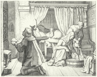 De geboorte van Maarten Luther door Gustav Ferdinand Leopold Konig
