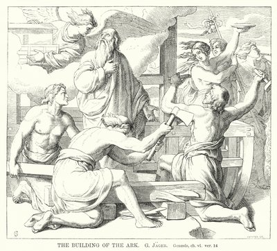De Bouw van de Ark, Genesis, hoofdstuk 6, vers 14 door Gustav Jager