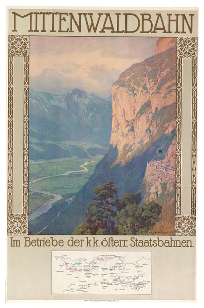 Mittenwald-spoorweg, ca. 1912 door Gustav Jahn